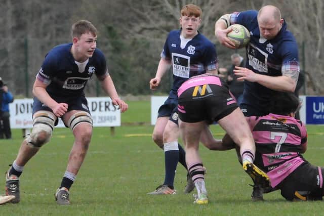 James Head on the ball for Selkirk during their Scottish cup exit at Ayr at the weekend (Pic: Grant Kinghorn)