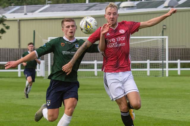 Daryl Healy, a goal-scorer at the double for Gala Fairydean Rovers last night against Rosyth, in action during Saturday's 1-1 draw away to Edinburgh University (Photo: Thomas