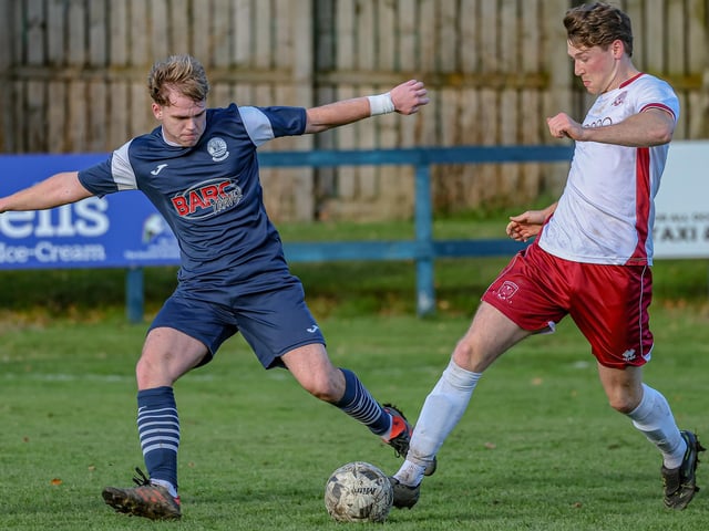 Vale of Leithen losing 3-2 at home to Tynecastle at Victoria Park in Innerleithen on Saturday (Photo: Hilary Isaac)