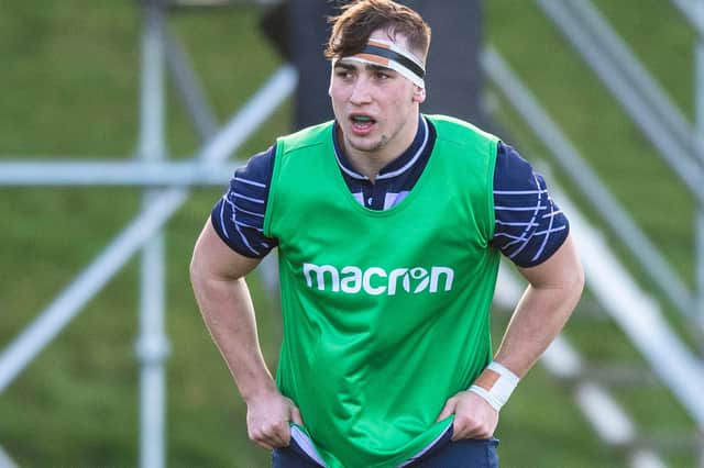 Hawick's Rhys Tait during a Scotland Under-20 training session at the Oriam in Edinburgh this week (Photo by Ross MacDonald/SNS Group/SRU)