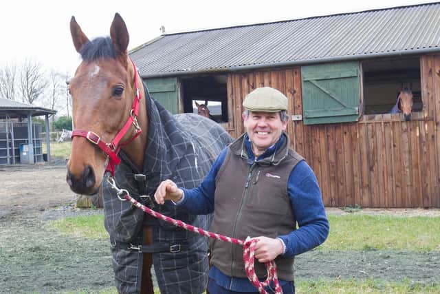Sandy Thomson with Sirwilliamwallace, one of his three winners at Ayr (Photo: Bill McBurnie)