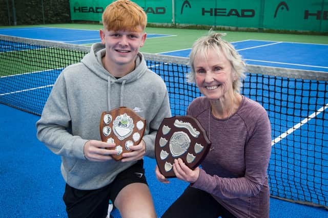 Kelso Orchard Tennis Club singles champions Lewis Watt and Barbara Archer (Pic: Bill McBurnie)