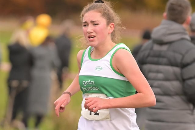 Gala Harrier Elise Field was 65th under-15 girl at Saturday's Scottish short-course cross-country championships at Lanark in 7:51