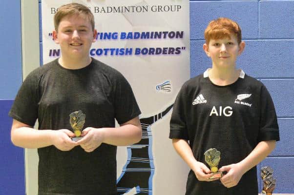 2006 boys' badminton doubles runners-up Jack Redpath and Aidan Richardson, of Kelso High