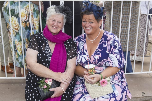 Mother and daughter Catherine and Pauline Noble enjoying Kelso Races on Sunday