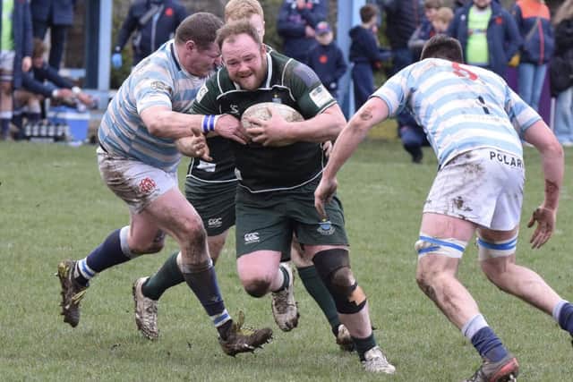 Nicky Little on the charge for Hawick against Edinburgh Academical at the weekend (Pic: Malcolm Grant)
