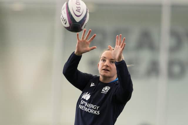 Jedburgh's Chloe Rollie during a Scotland Women's open training session at the Oriam in Edinburgh in mid-September (Photo by Paul Devlin/SNS Group/SRU)