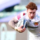 Scotland captain Stuart Hogg in action for club side Exeter Chiefs in Bath on Saturday, March 6. (Photo by Michael Steele/Getty Images)