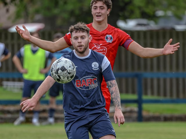 Dean Burgess in action for Vale of Leithen during their 3-2 defeat hosting Hawick Royal Albert on Saturday (Photo: Hilary Isaac)