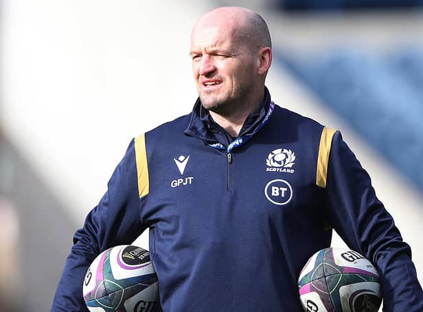 Scotland head coach Gregor Townsend during the captain's run yesterday, March 13, prior to today's Six Nations loss to Ireland at Murrayfield Stadium in Edinburgh (Photo by Ian MacNicol/Getty Images)