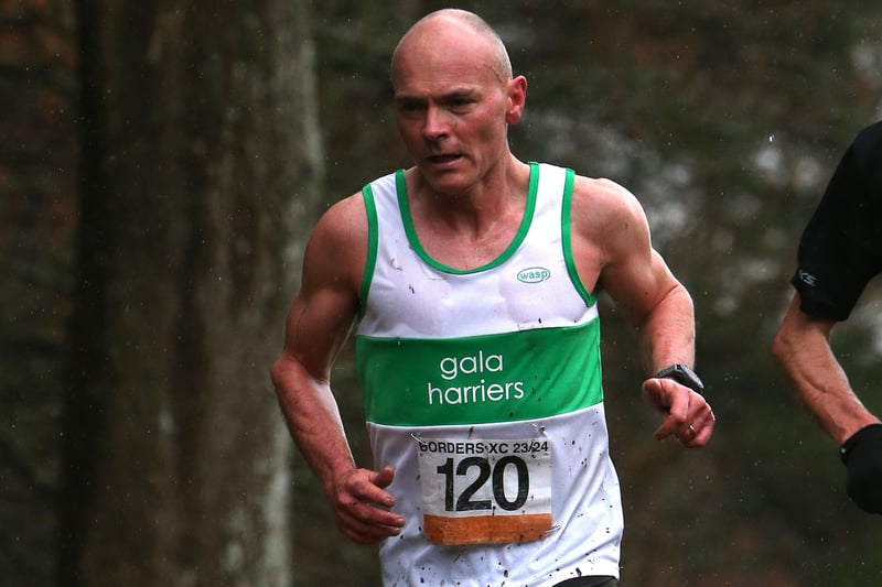 Gala Harrier Gary Trewartha finished eighth in 24:45 in Sunday's Borders Cross-Country Series senior race at Galashiels