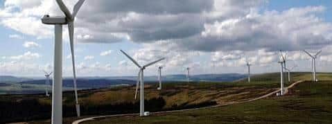 Bowbeat Wind Farm, located in the Moorfoot Hills near Peebles and Innerleithen.