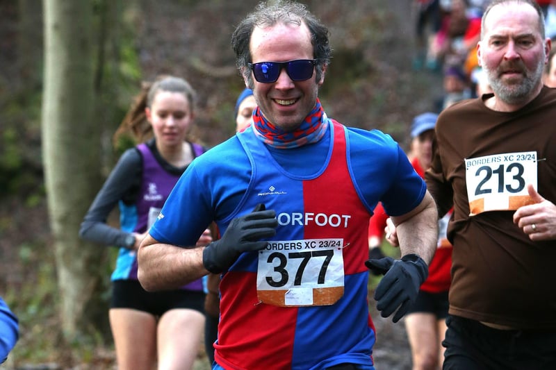 Moorfoot Runners over-40 Samuel Laydon finished 128th in 35:21 in Sunday's senior Borders Cross-Country Series race at Paxton