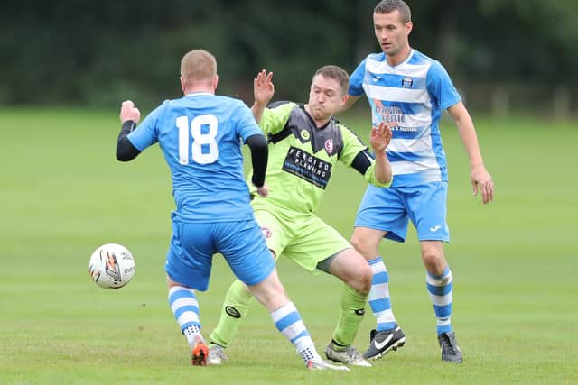 Langlee Amateurs beating Tweedmouth Amateurs 5-2 at Netherdale in Galashiels on Saturday (Photo: Brian Sutherland)