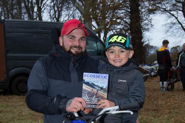 Teddy Fair from Denholm, a youth finisher at Tyninghame, with dad Gary