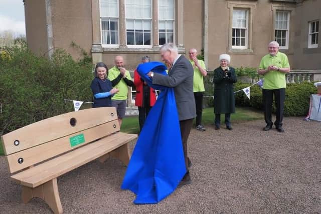 The Duke of Gloucester unveils the bench at Carolsyde. Photo: Curtis Welsh.