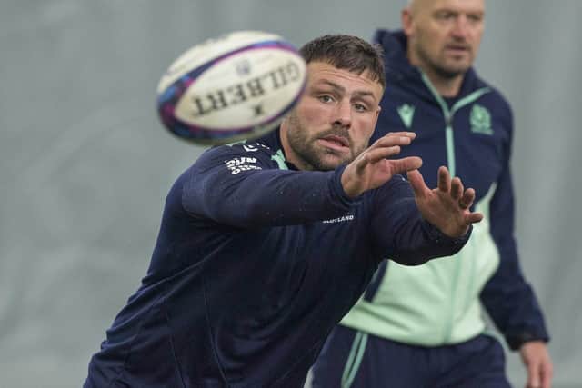 Rory Sutherland during a Scotland training session at the Oriam in Edinburgh on Monday (Photo by Craig Williamson/SNS Group/SRU)