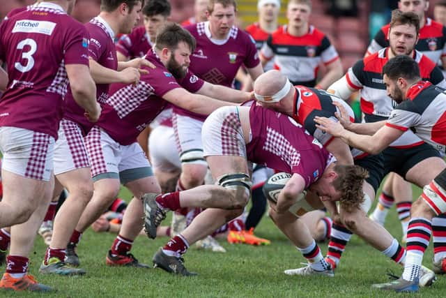 A Gala advance being halted by Stirling County at the weekend (Pic: Bryan Robertson)