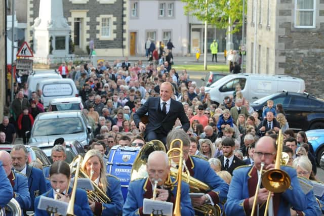 Souters come out in force to support Adam Nichol, the Standard Bearer for 2022, on Friday night. Photo: Grant Kinghorn.