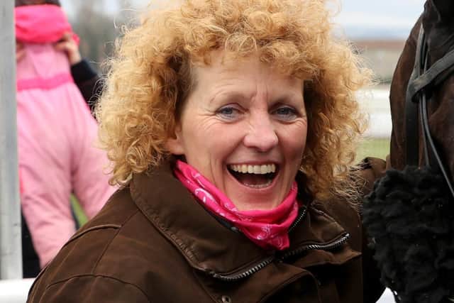 Perth and Kinross racehorse trainer Lucinda Russell pictured in April 2021 at Ayr (Photo by Jeff Holmes/pool/Getty Images)