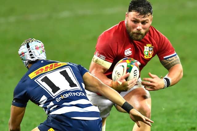 Hawick's Rory Sutherland playing for the British and Irish Lions versus DHL Stormers at Cape Town Stadium in South Africa in July (Photo by Ashley Vlotman/Gallo Images/Getty Images)