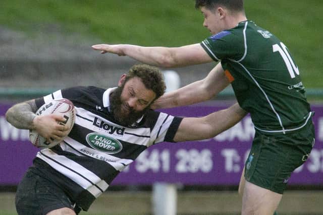Bruce McNeil on the charge for Kelso against former club Hawick during this week's Border League final (Photo: Bill McBurnie)
