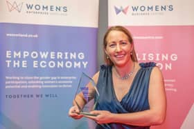 Lesley with Wes Award. Photo: Phil Wilkinson