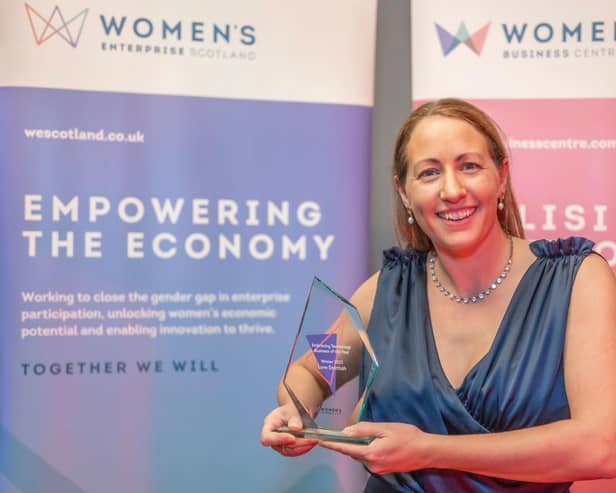Lesley with Wes Award. Photo: Phil Wilkinson