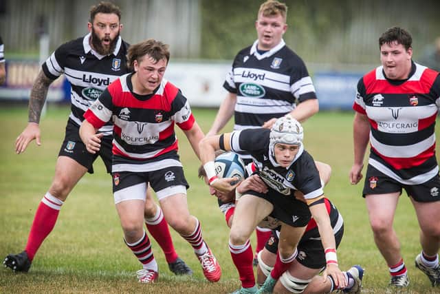 Dwain Patterson on the ball for Kelso against Stirling Wolves (Photo: Bill McBurnie)