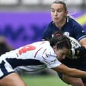 Chloe Rollie playing for Scotland in their WXV 2 match versus USA at Cape Town's Athlone Stadium last Friday (Pic: Ashley Vlotman/Gallo Images/Getty Images)
