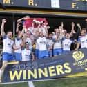Monaco Impis lifting the 1883 Centenary Cup after winning 2023's Melrose Sevens on Saturday, April 8, the same date as Southern Knights' first Fosroc Super Series Sprint fixture of the year (Photo: Rob Gray)