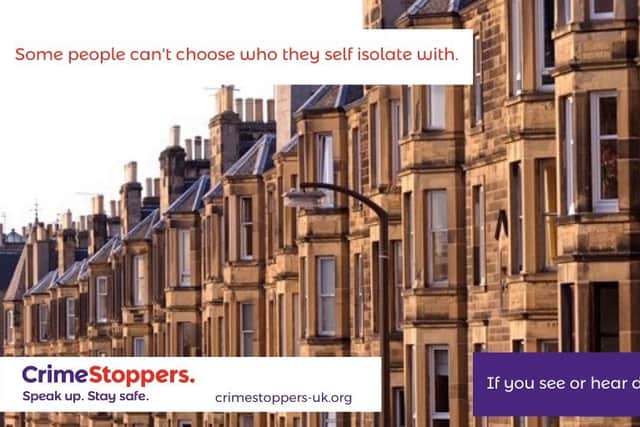 Crimestoppers’ Scotland COVID-19 domestic abuse campaign.
