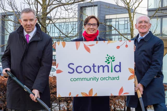 Scotmid's John Brodie, Lynne Ogg and Harry Cairney.