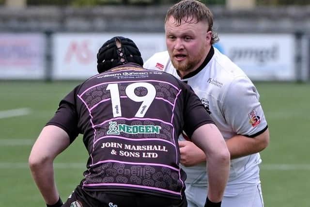 Kelso's Dan Gamble in action for Southern Knights against Ayrshire Bulls in Melrose on Saturday (Pic: Rob Gray/Southern Knights)