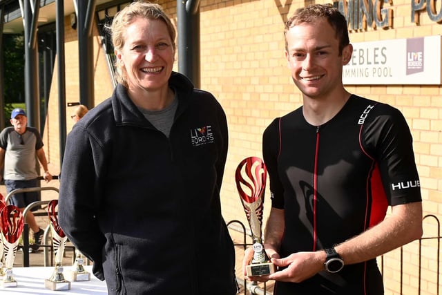 Moorfoot Runners' Milan Misak, right, clocked 1:07:29 at this month's Live Borders Peebles duathlon, placing third