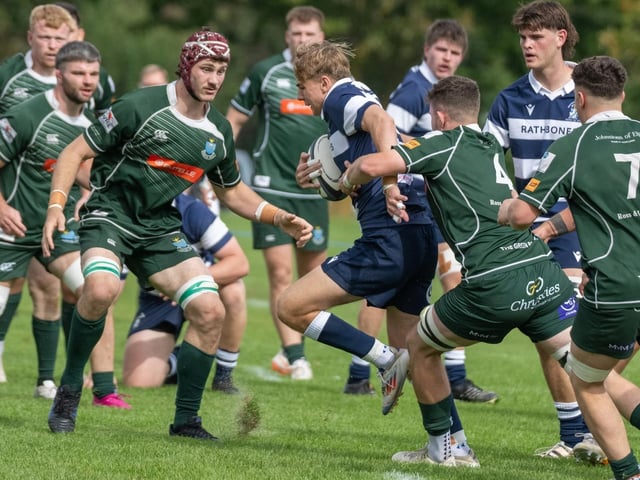 Heriot’s in possession during their 80-13 win at home to Hawick in Edinburgh on Saturday (Photo: Jonathan Cruickshank)