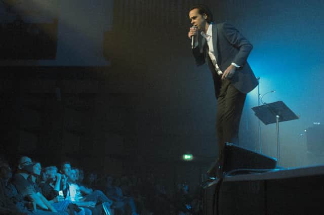 Nick Cave performing at Croydon's Fairfield Halls earlier in his current tour (Photo: Ronan Park)