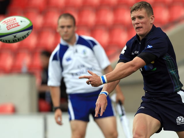 Darcy Graham playing for Scotland at the 2016 World Rugby U20 Championship in Salford (Photo by Clint Hughes/Getty Images)