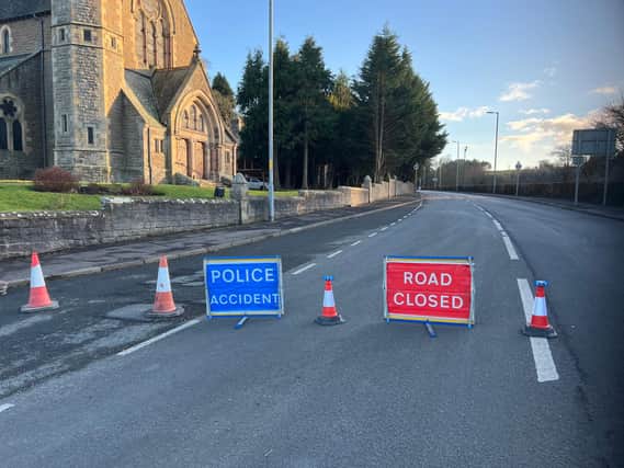 The A68 has been closed south of Jedburgh. Photo: Bill McBurnie