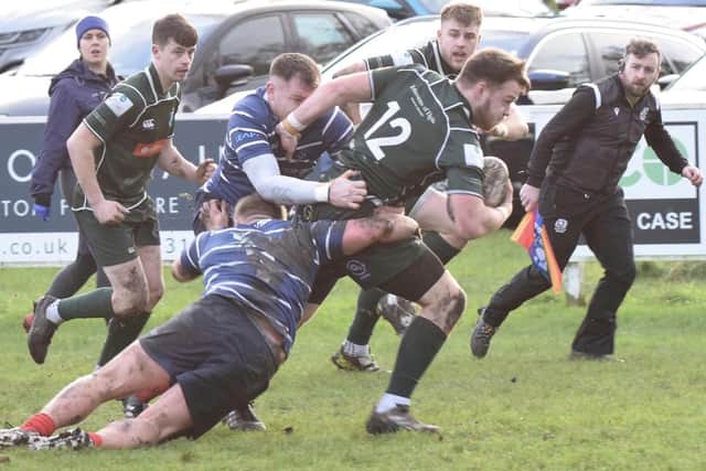 Andrew Mitchell on the advance during Hawick's 28-0 win away to Musselburgh on Saturday (Pic: Malcolm Grant)