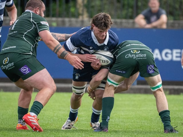 Heriot’s in possession during their 80-13 win at home to Hawick in Edinburgh on Saturday (Photo: Jonathan Cruickshank)