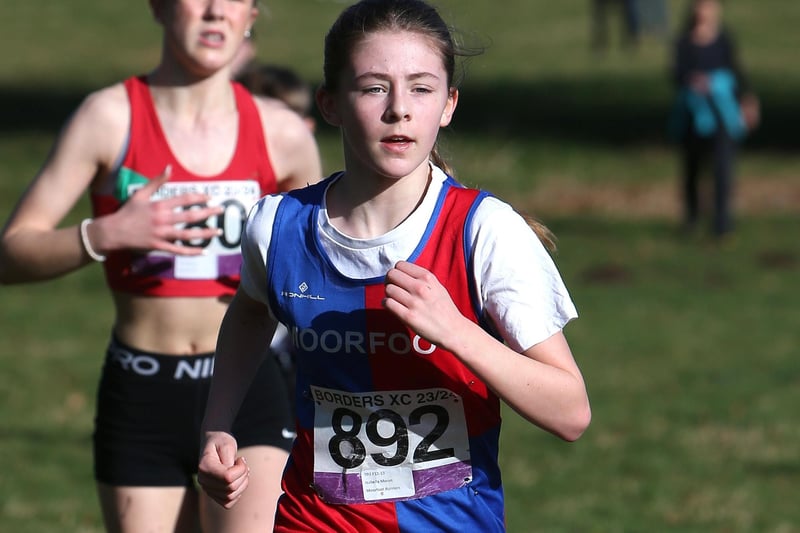 Moorfoot Runners under-13 Isabella Moran was 18th in 18:17 in Sunday's junior Borders Cross-Country Series race at Duns
