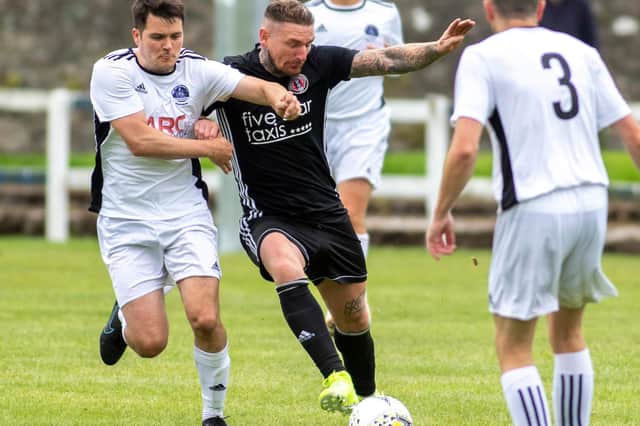 Gala Fairydean Rovers' Martin Scott playing against Vale of Leithen in September (Photo: Thomas Brown)