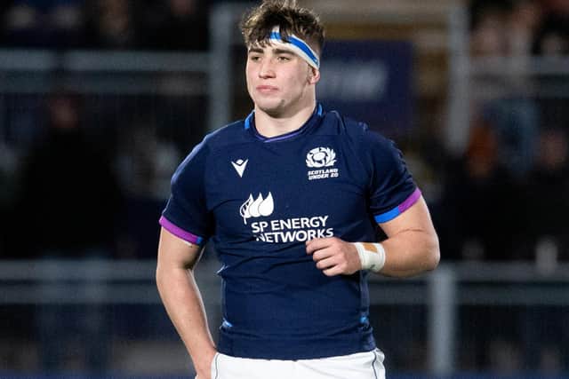 Scotland captain Rhys Tait during his side's under-20 Six Nations defeat by England at the DAM Health Stadium in Edinburgh last Friday (Photo by Ross Parker/SNS Group/SRU)