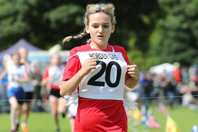 Kelso's Bella McNulty winning the 800m youth race at Friday's Langholm Border Games