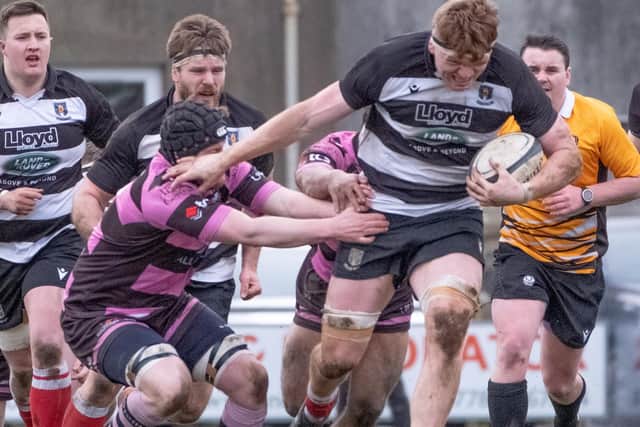 Keith Melbourne on the charge for Kelso against Ayr at the weekend (Pic: Charles Brooker)
