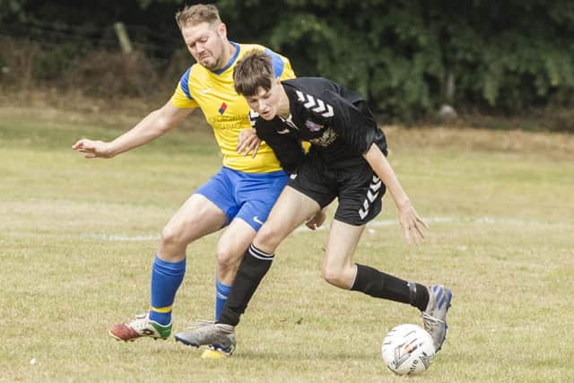 Euan Armstrong putting in a challenge for Ancrum versus Selkirk Victoria on Saturday (Photo: Bill McBurnie)