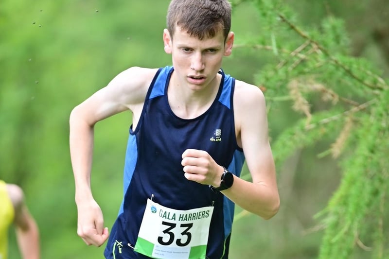 Teviotdale Harrier Irvine Welsh was the first male under-20 to complete the 6.5km junior event at 2023's Eildon Three-Hill Race, clocking 35:20