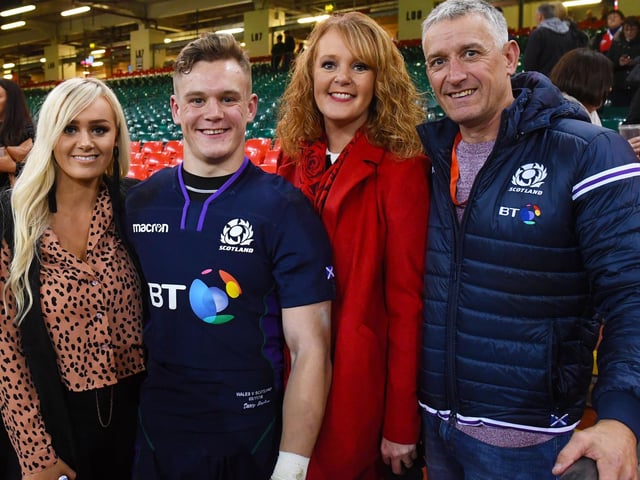 Darcy Graham after making his Scotland debut versus Wales in Cardiff in November 2018 (Photo: SNS Group/SRU/Gary Hutchison)