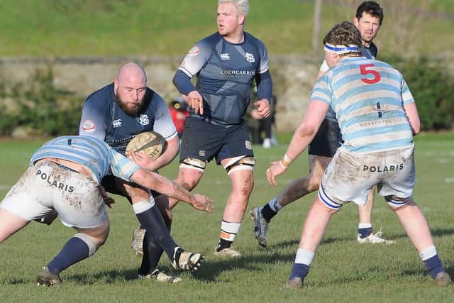 Zen Szwagrzak on the attack during Selkirk's 31-29 win away to Edinburgh Academical at Raeburn Place on Saturday (Photo: Grant Kinghorn)